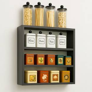 NZ Handicraft NZ HANDICRAFT kitchen rack wooden wall storage rack floating kitchen Wooden Wall Shelf