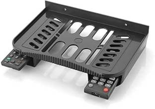 iSTAR Wall Shelf Router Stand Set top Box Stand Shelves Remote Holder Plastic (Black) Plastic Wall Shelf