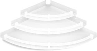 TNT THE NEXT TREND Corner Corner Shelf for Bathroom and Kitchen Shelves (Pack of 3) Plastic Wall Shelf