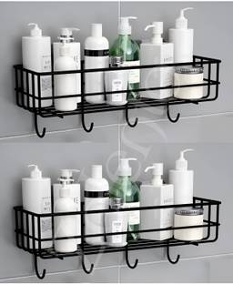 Zolento Zolento GI Self-Adhesive Wall Shelves for Bathroom Organizer/ Storage/ Rack Iron Wall Shelf