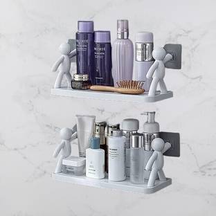 SJK Self Adhesive Multi-Purpose Wall Hanging Humanoid floating Shelf 3939 Plastic Wall Shelf