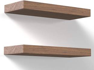 Anjastro furniture Solid Rosewood Wall Mounted Floating Shelf Set (Pack of 2, Natural Finish) Wooden Wall Shelf