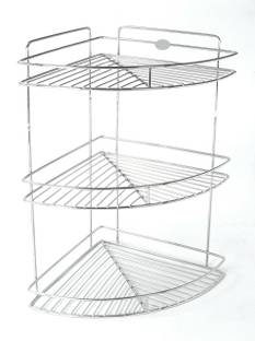 Kitchen Design CORNER 3 SHELF 12 INCHES Stainless Steel Wall Shelf