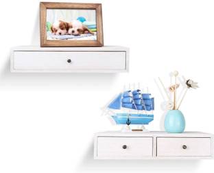 UHUD CRAFTS UHUD CRAFTS Floating Wall Shelves with Drawer Bedside Shelf for Storage &Display MDF (Medium Density Fiber) Wall Shelf