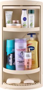 Simandhar Rotating Bathroom Corner Cabinet Plastic Wall Shelf
