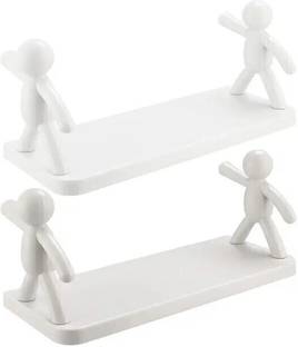 SJK Self Adhesive Multi-Purpose Wall Hanging Humanoid floating Shelf 1.2810 Plastic Wall Shelf