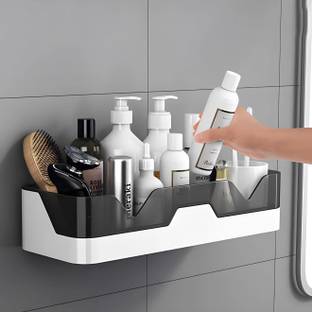 kroywen Kitchen Bathroom Accessories Rack Shelf Plastic Wall Shelf