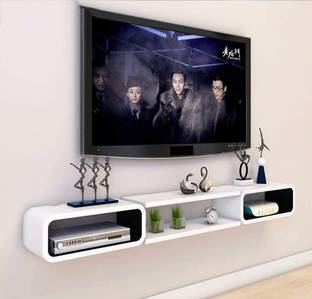 PepperWood TV Entertainment Unit Wall Shelf Display Rack for Home Décor Show Pieces Office MDF (Medium Density Fiber) Wall Shelf