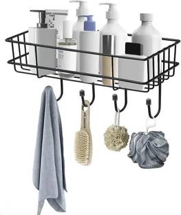 Well Set Bathroom Rack Shelf Shampoo Stand Multi Purposes kitchen Holder Iron Wall Shelf