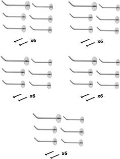 Q1 Beads 6 Inches 30 Pcs Display Hooks Wall hook for Shop Supermarket Home Wall Hanger स्टेनलेस स्टील वॉल शेल्फ
