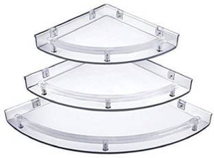 Unique Creation Plastic Corner Shelf Set / Shelves - 3, White) 5/7/9 Plastic Wall Shelf
