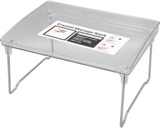 Manmit Enterprise Storage Rack, Multi-Function Stainless Steel Table Shelf, Space Saving Plastic Wall Shelf