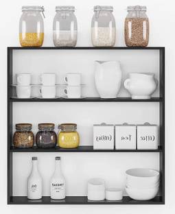 Dime Store Dime Store Wooden Kitchen Shelf Racks Wall Shelf Rack for Kitchen Storage Boxes Wooden Wall Shelf