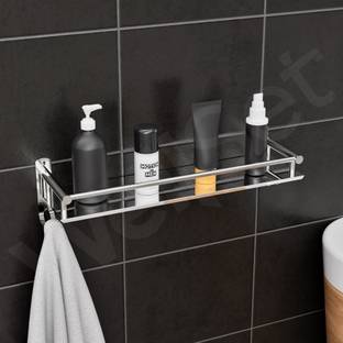 Well Set Premium Multi use Rack Kitchen /Bathroom Accessories Acrylic Stainless Steel Wall Shelf