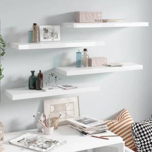 THE PINEWOOD ENTERPRISES Floating Wall Shelf Wall Mount Wall Rack Bracket for Home and Office Decor Wooden, MDF (Medium Density Fiber) Wall Shelf