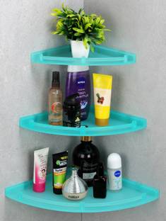ProHome Multipurpose Corner Shelf Unbreakable Corner Set for Bathroom & Kitchen Shelves Plastic Wall Shelf