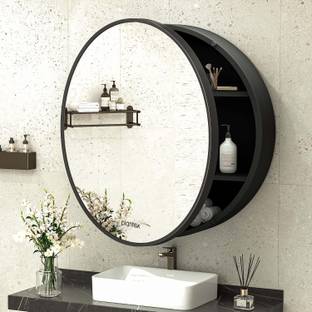 Plantex Platinum 304 Grade Stainless Steel Bathroom Cabinet With Mirror Door (20x20) Stainless Steel Wall Shelf