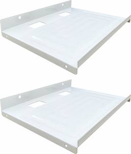 YAJNAS Wall-Mounted White Set Top Box Stand For TV, Setup Box Holder, Pack Of 2 Iron Wall Shelf