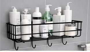 TRV Self-Adhesive Multipurpose Bathroom Rack(Pack Of 1) Iron Wall Shelf