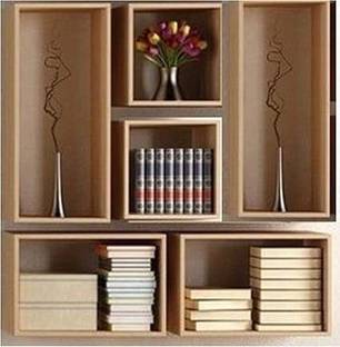 ONLINECRAFTS Wooden Wall mounted Floating Book Rack Shelves for Book Storage Library Decor MDF (Medium Density Fiber) Wall Shelf