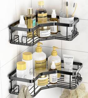 Riza Stainless Steel Bathroom Shelf Corner Shower Organizer Shelf Stainless Steel Wall Shelf