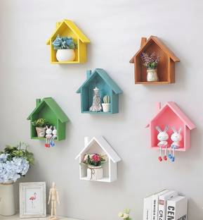 OnlineCraft Wall mounting shelf wall hanging shelf Wooden Wall Shelf