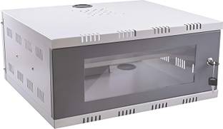 Hiyaan CCTV/DVR/NVR Cabinet Box/Wall Mount with Lock/Server Rack with Power Socket- 1U Iron Wall Shelf