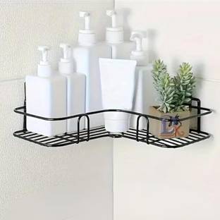 Zolento GI Self-Adhesive Wall Shelves for Bathroom Organizer/ Storage/ Rack Stainless Steel Wall Shelf