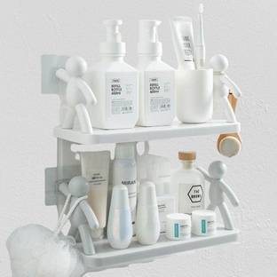 KRAZE Bathroom, Kitchen Storage Human Hook Rack Floating Shelf Simple Wall Home Office