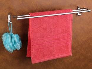 iSTAR 304 Steel Bathroom Rack wall shelf Towel Rod with Hooks for Bathroom(24 Inch) Stainless Steel Wall Shelf