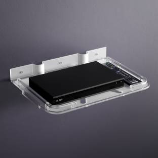 GLOXY Transparent Acrylic Multi-Purpose TV Set Top Box Stand with Remote Holder Acrylic Wall Shelf