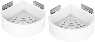 RAIYARAJ Plastic Kitchen Bathroom Wall Holder Storage Rack, Corner Shelf Plastic Wall Shelf