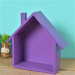 Crownista Hut Shape Wooden Wall Shelf (Number of Shelves - 1, PURPLE) MDF (Medium Density Fiber) Wall Shelf