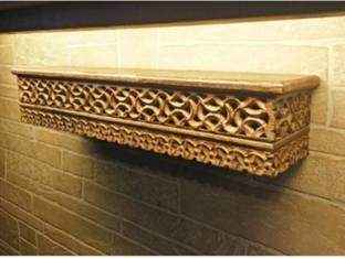 ONLINECRAFTS Wooden wall mount floating carving bracket for living room & home decor Wooden Wall Shelf