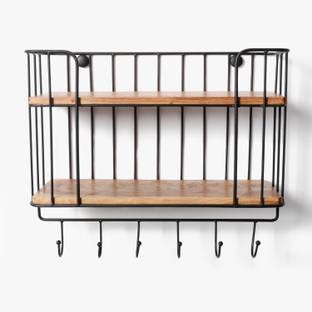 CASA DECOR Dual Joint Wall Shelf Wooden Wall Shelf