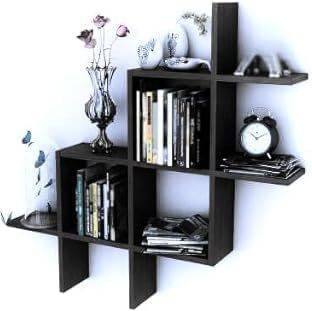 POLEX ART Wooden Rubik's Cube Shaped Wall Shelves Stylish and Functional Home Decor Wooden Wall Shelf