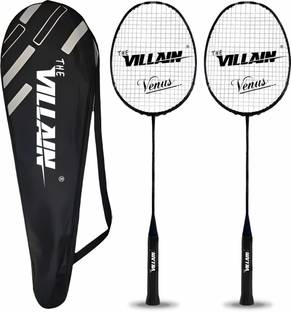 The Villain Venus Single Shaft Badminton Racket - Lightweight and Durable (Set of 2) Multicolor Strung Badminton Racquet