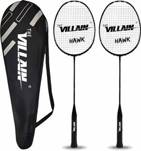 The Villain Hawk Single Shaft Badminton Racket - Lightweight and Durable (Set of 2) Multicolor Strung Badminton Racquet