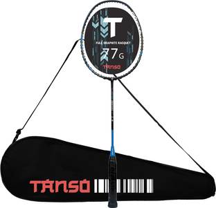 Tanso Arashi 2.0 Full Graphite Ultra Light Weight Carbon Fibre Blue Strung Badminton Racquet