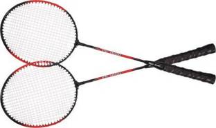 house of common badmintion racket set of 2 one road Multicolor Strung Badminton Racquet