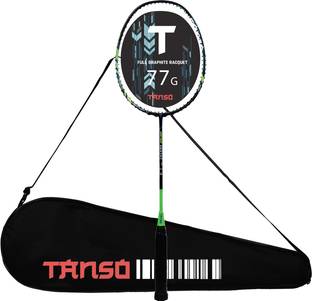 Tanso Arashi 2.0 Full Graphite Ultra Light Weight Carbon Fibre Green Strung Badminton Racquet