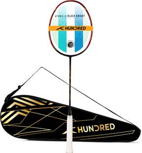 Hundred ATOMIC-X BLACK KNIGHT Woven Graphite Frame Black, Red Unstrung Badminton Racquet