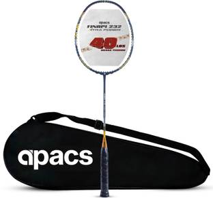 apacs Finapi 232 Xtra Power (40 LBS, 40T Extra Strong Graphite) Blue, Gold Unstrung Badminton Racquet