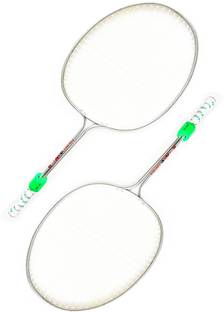 KEE KEE Badminton Racket(Silver)- Set of 2 Silver Strung Badminton Racquet