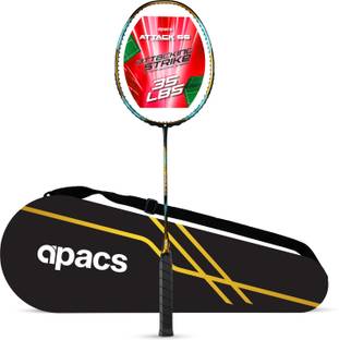 apacs ATTACK 66 (35LBS, 100% UHM GRAPHITE) Gold Unstrung Badminton Racquet