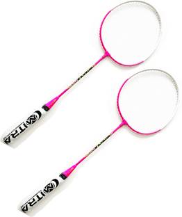 KEE KEE Badminton Racquet- Set of 2(Pink & White) Multicolor Strung Badminton Racquet