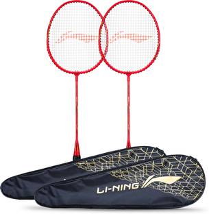 LI-NING Mega Power MP 8 - Pack of 2 + 2 Full Covers Multicolor Strung Badminton Racquet