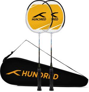 Hundred POWERTEK 100 (2PCS IN 1) White, Black Strung Badminton Racquet