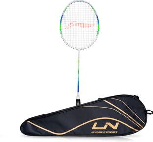 LI-NING G-Force 3900 Superlite White, Blue Strung Badminton Racquet