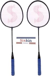 SINKIN Badminton Set of Two for all family men, Women, Boys & Girls Blue Strung Badminton Racquet